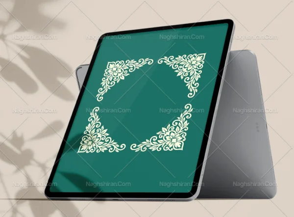 لچک حاشیه طرح نقوش گل های ختایی