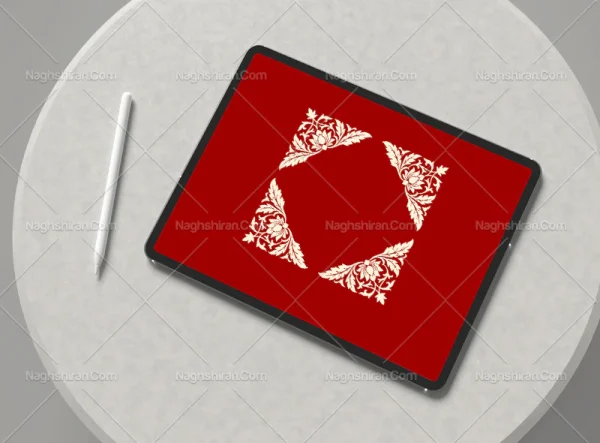 نقوش گل و برگ سنتی طرح لچک