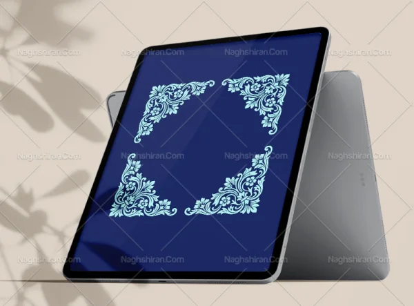 نقوش آبی لچک سنتی