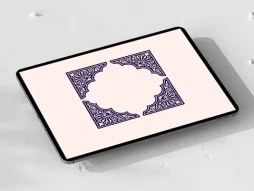 نقوش آبی لچک حاشیه سنتی