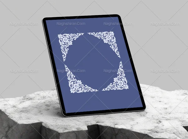 نقوش سفید طرح لچک سنتی