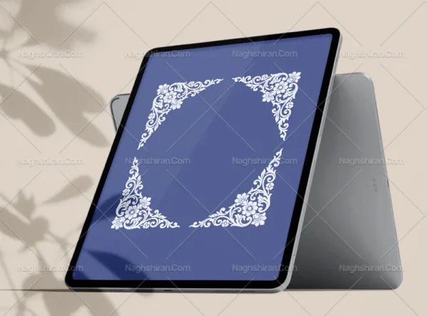 نقوش سفید طرح لچک سنتی