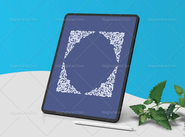 نقوش سفید طرح لچک سنتی