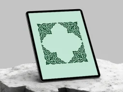 نقوش تذهیب سبز طرح لچک