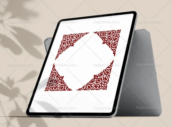 نقوش زرشکی طرح لچک سنتی