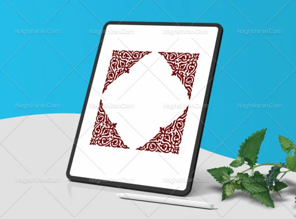 نقوش زرشکی طرح لچک سنتی