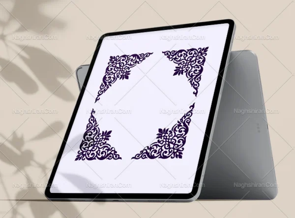 نقوش بنفش سنتی طرح لچک