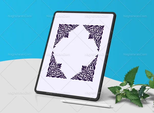 نقوش بنفش سنتی طرح لچک