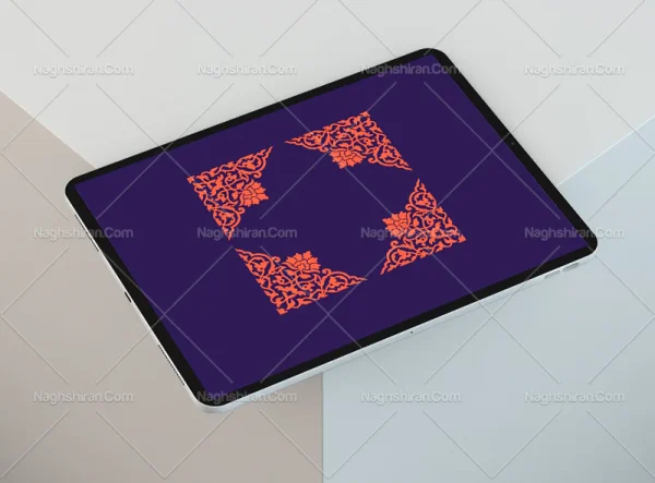 نقوش طرح لچک سنتی قرمز