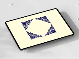 نقوش سنتی آبی رنگ طرح لچک