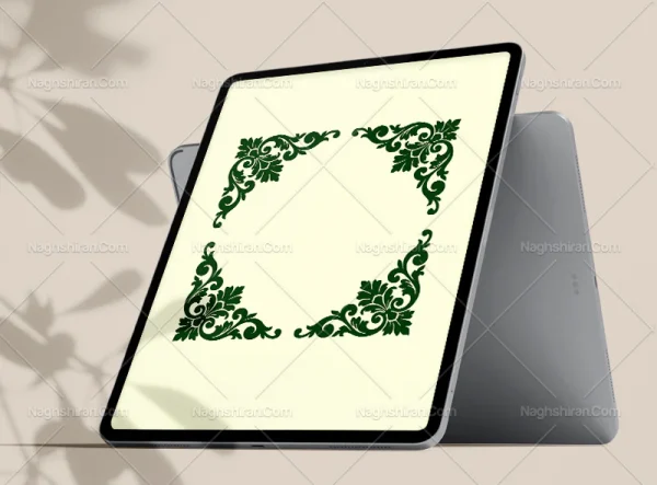نقوش سنتی سبز طرح لچک