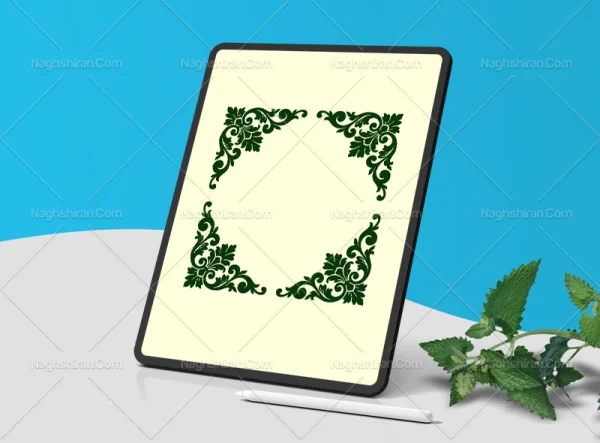 نقوش سنتی سبز طرح لچک