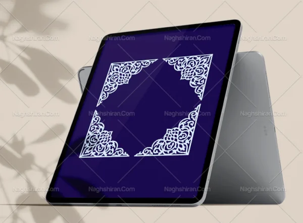 نقوش سنتی رنگی طرح لچک حاشیه