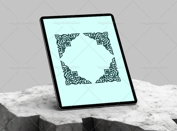 نقش و نگار سنتی رنگی طرح لچک