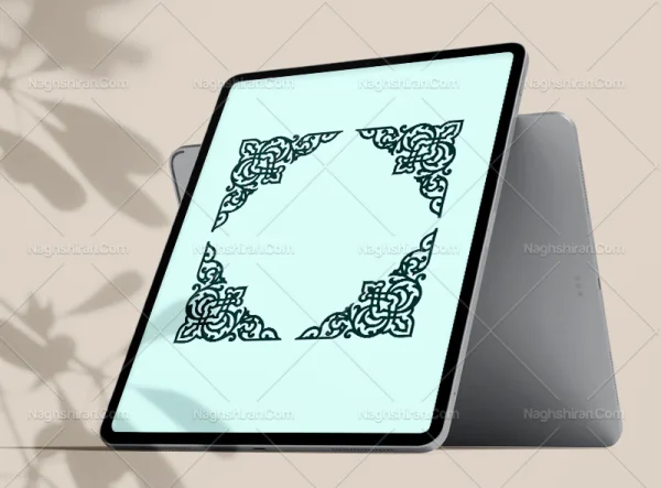 نقش و نگار سنتی رنگی طرح لچک