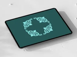نقوش آبی رنگ طرح لچک