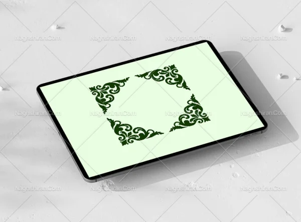 نقوش سبز رنگ طرح لچک