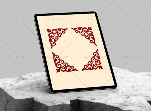 نقوش زرشکی رنگ طرح لچک