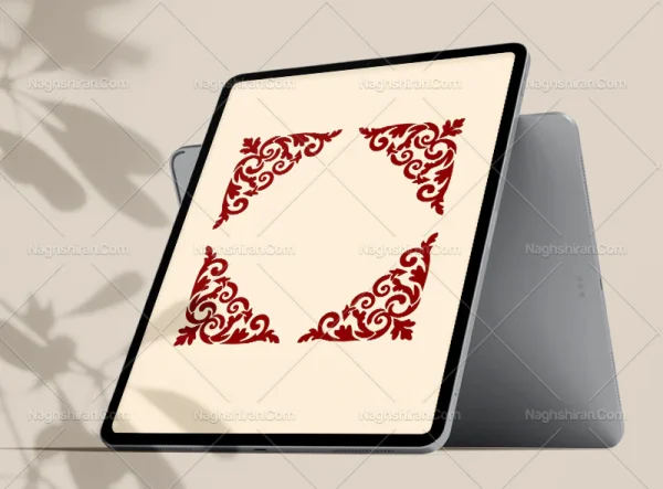 نقوش زرشکی رنگ طرح لچک