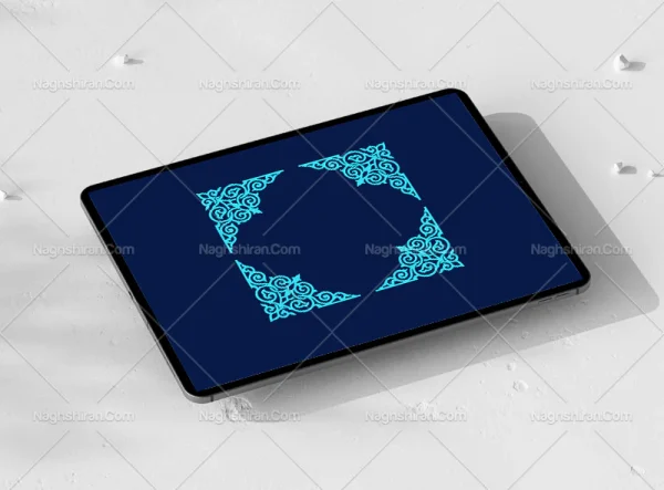 وکتور لچک آبی نقوش سنتی
