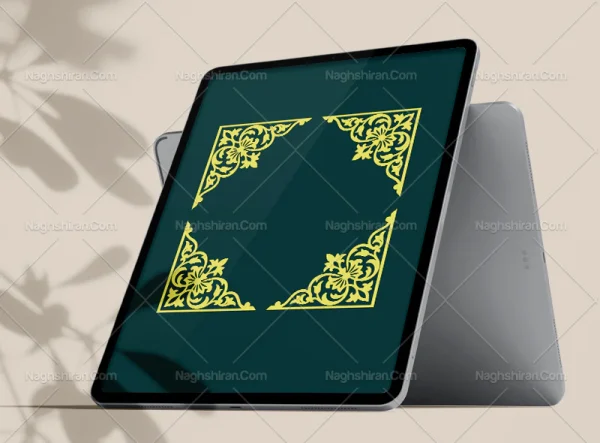 وکتور نقش و نگار لچک سنتی رنگی