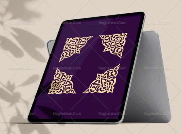 وکتور طرح نقوش سنتی لچک حاشیه