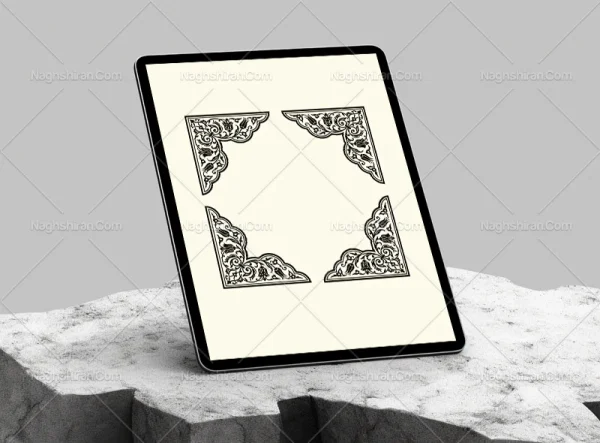 وکتور نقوش گل سنتی طرح لچک