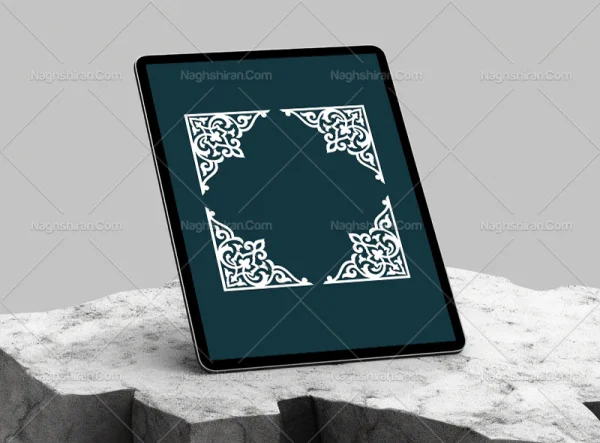وکتور طرح لچک نقوش سفید سنتی