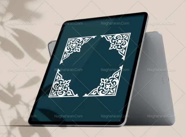 وکتور طرح لچک نقوش سفید سنتی