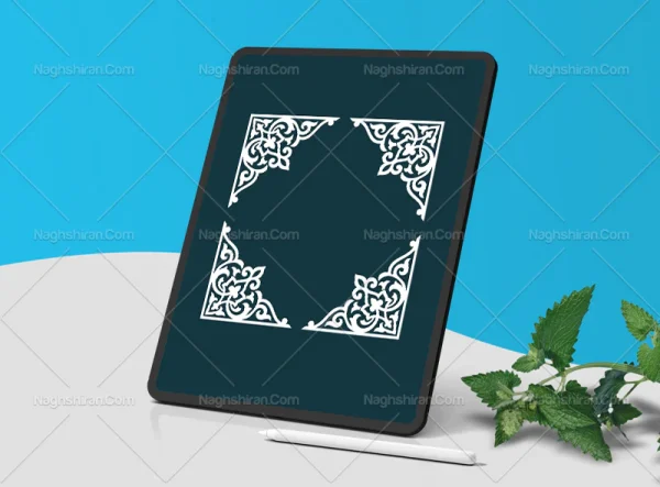 وکتور طرح لچک نقوش سفید سنتی
