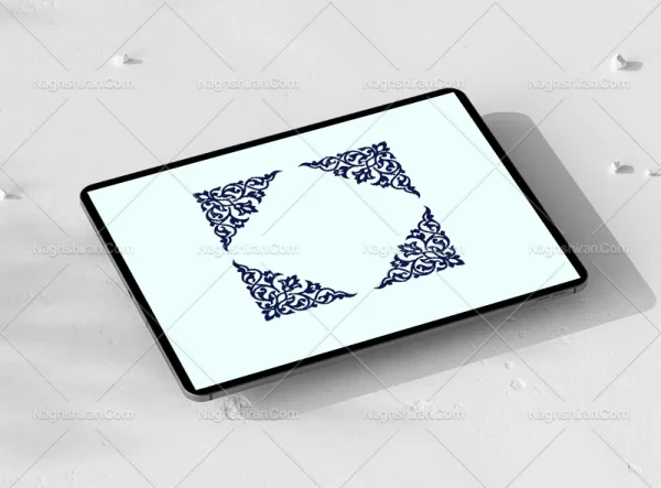 وکتور نقوش آبی طرح لچک سنتی
