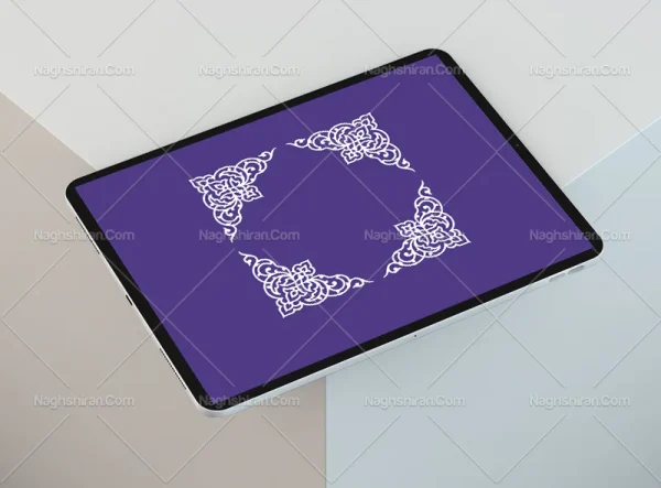 وکتور نقوش سفید سنتی طرح لچک