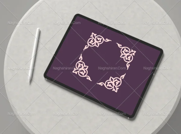 وکتور نقوش ساده یاسی طرح لچک