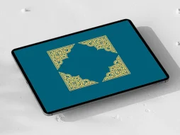 وکتور نقوش تذهیب سبز طرح لچک