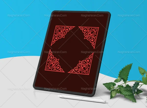 وکتور نقوش قرمز طرح لچک