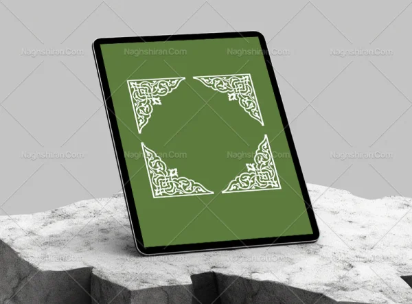 وکتور نقوش سفید رنگ طرح لچک