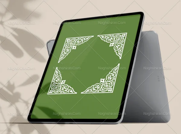 وکتور نقوش سفید رنگ طرح لچک
