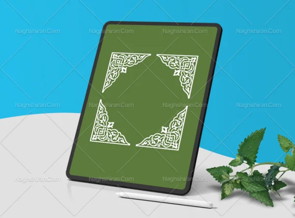 وکتور نقوش سفید رنگ طرح لچک