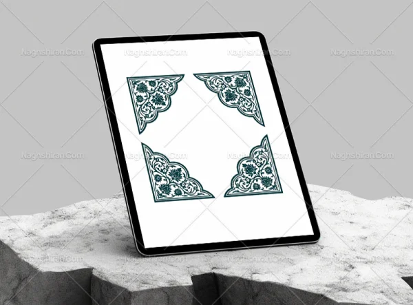 وکتور طرح لچک نقوش ختایی