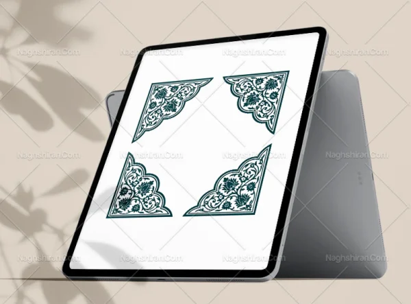 وکتور طرح لچک نقوش ختایی