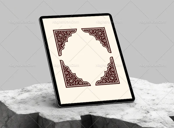 وکتور نقوش تذهیب طرح لچک