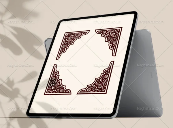 وکتور نقوش تذهیب طرح لچک