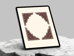 وکتور نقوش تذهیب طرح لچک