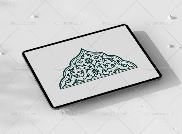 وکتور طرح نیم ترنج ختایی