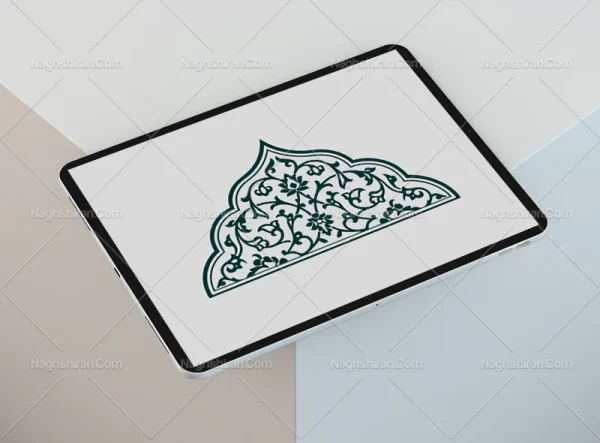 وکتور طرح نیم ترنج ختایی