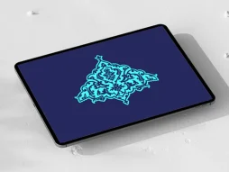 وکتور نشان آبی فیروزه ایی تذهیب