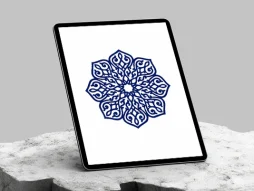 طرح نشان ساده سنتی آبی