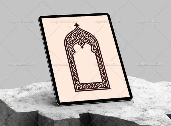 وکتور حاشیه محراب نقوش تذهیب