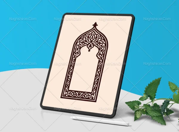 وکتور حاشیه محراب نقوش تذهیب