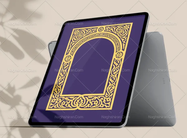 نقوش سنتی طرح حاشیه محراب رنگی